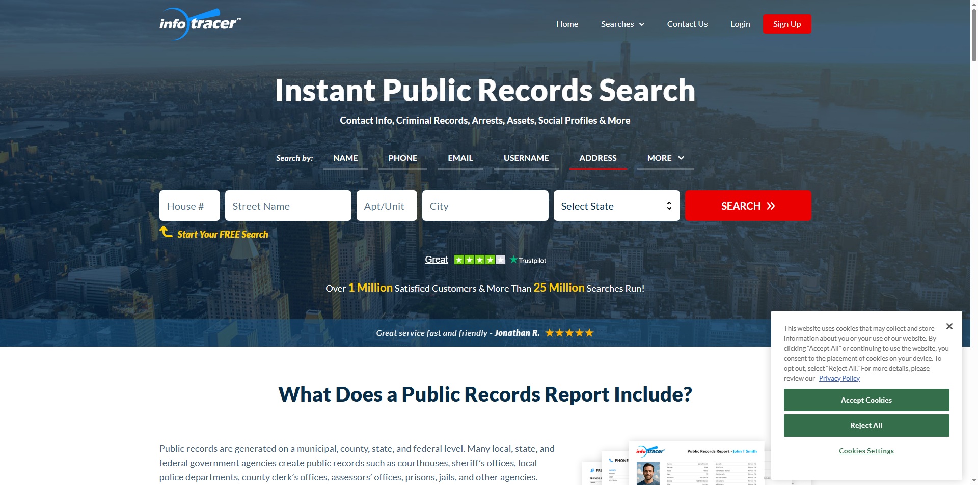 InfoTracer Website